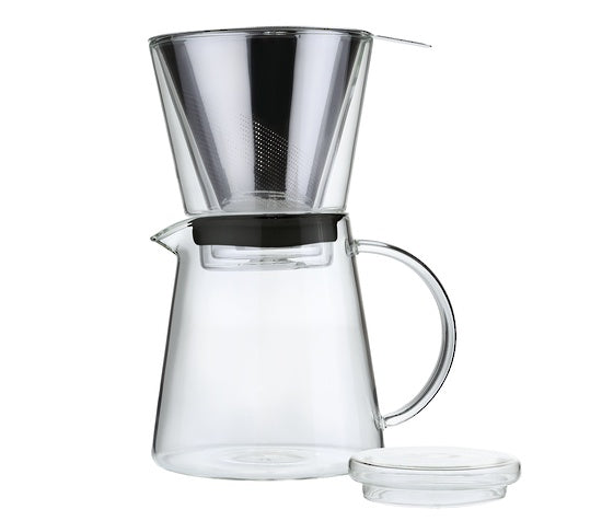 Zassenhaus drip coffee maker, 750ml, with a steel filter cone, a glass carafe and a lid