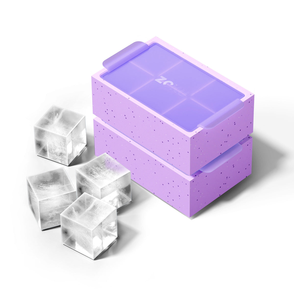 Zoku Jumbo Ice Cube Tray Set of 2 Purple