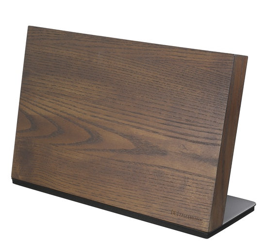 Zassenhaus Studio magnetic knife block in ash wood with two knives attached
