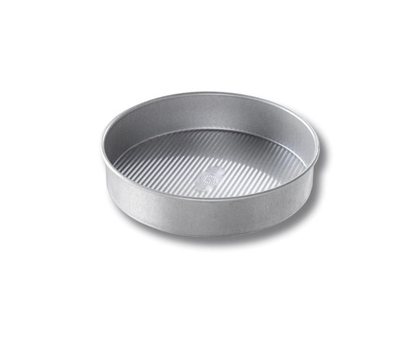 USA Pan round cake pan, 8x2 inch, in ridged aluminised steel
