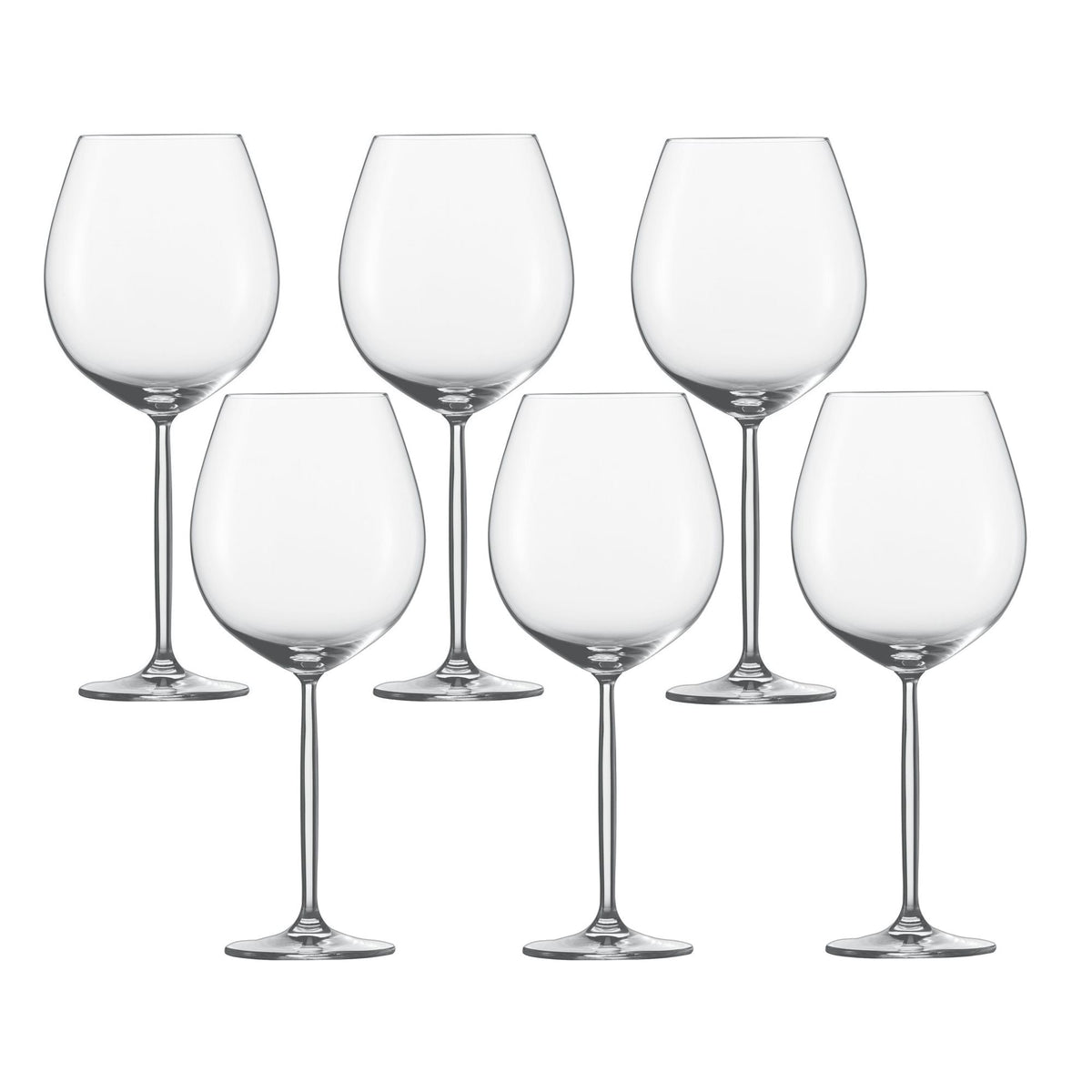 Schott Zwiesel Diva Burgundy wine glass set of six with wide clear bowls