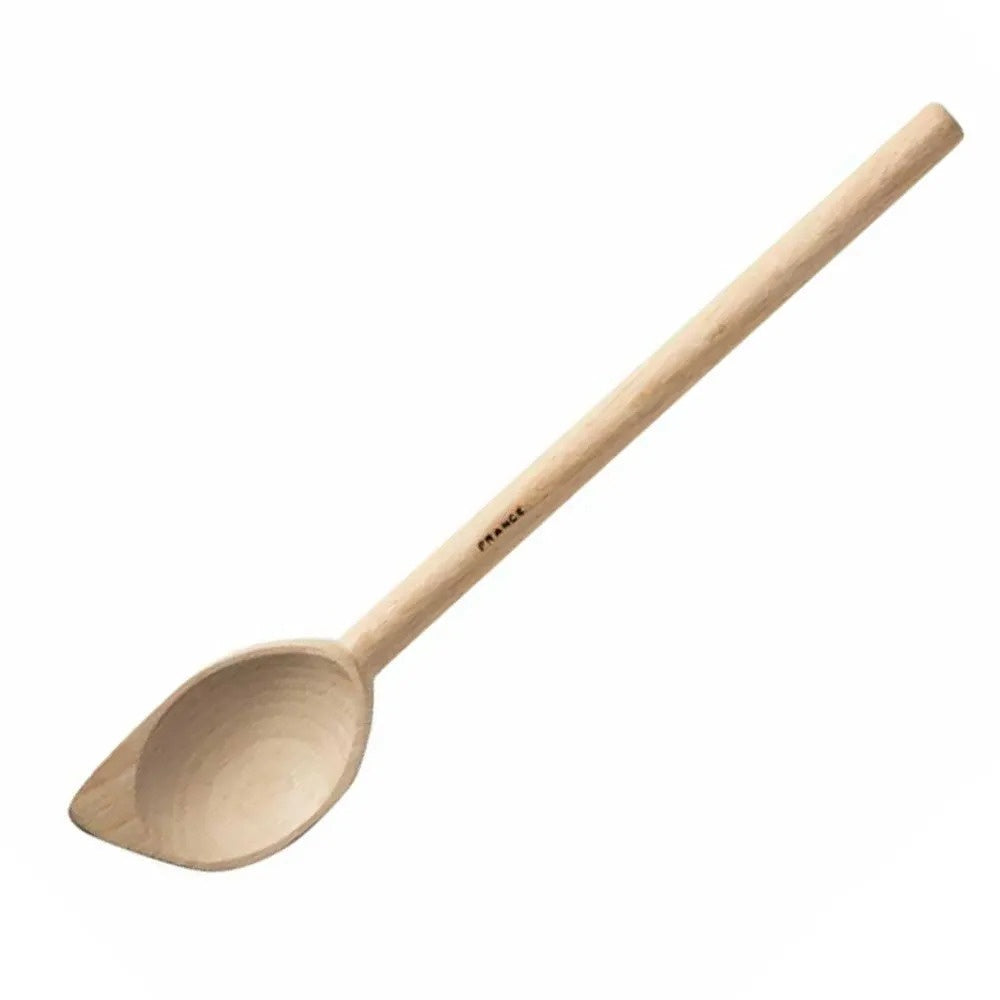 French Woodware pointed spoon, 30cm, in pale beechwood