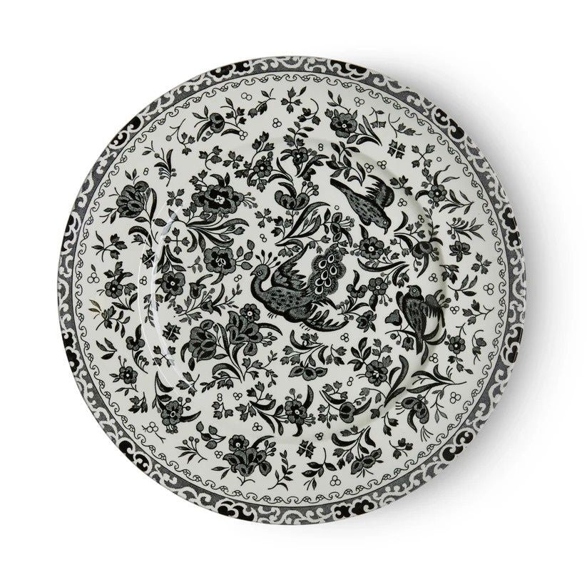 Burleigh Black Regal Peacock Plate