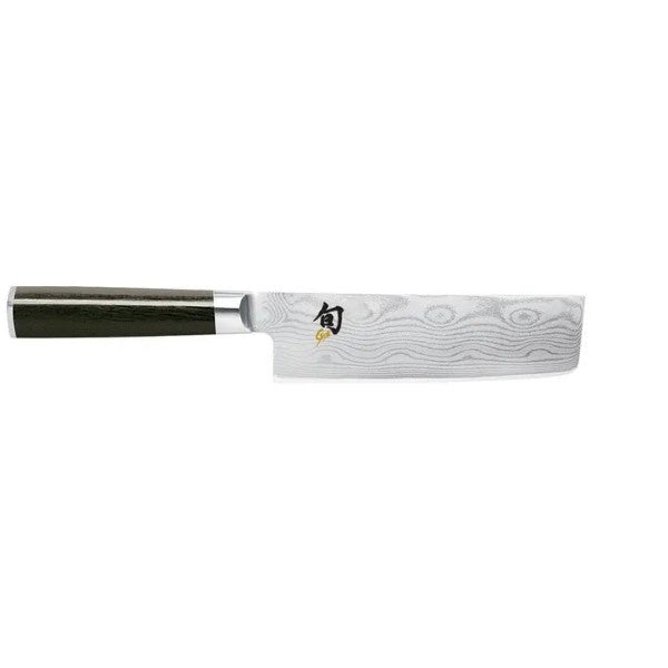 Kai Shun Classic nakiri knife, 16.5cm, with a Damascus blade and a dark handle