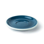 Acme Demitasse saucer in deep teal blue with a white edge