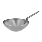De Buyer Mineral B wok in carbon steel with a riveted steel handle