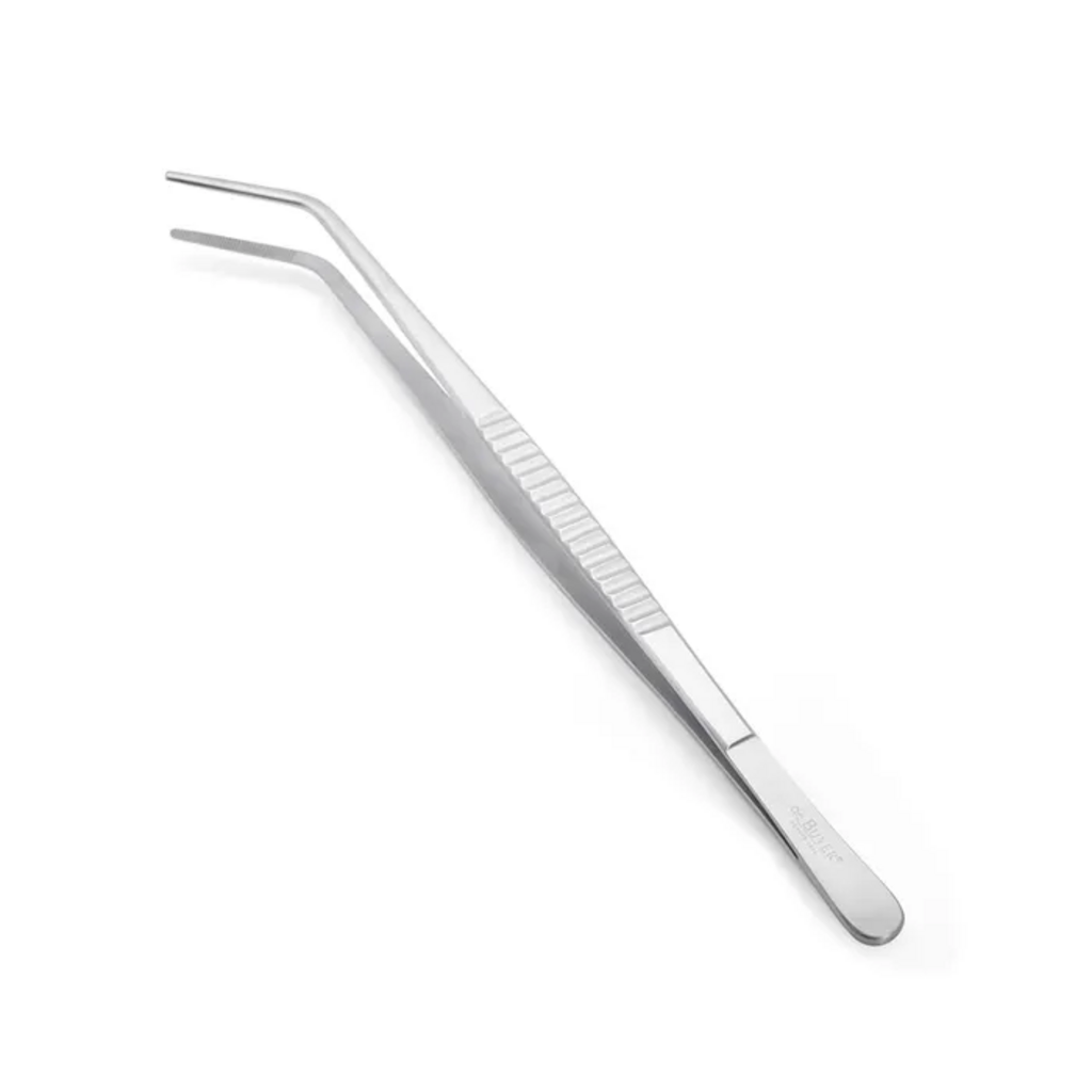 De Buyer stainless steel tweezer with a curved end