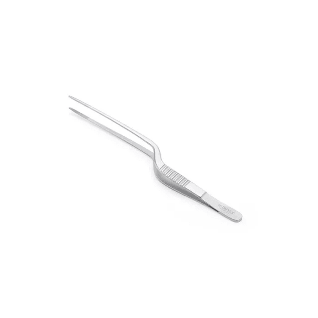 De Buyer stainless steel long curve tweezer with fine pointed tips