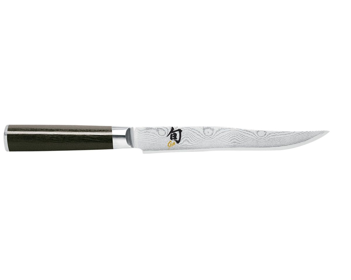 Kai Shun Classic carving knife, 20cm, with a Damascus blade and a dark wood handle