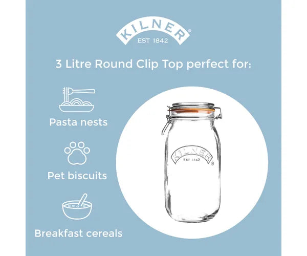 Kilner Round Clip Top Jar 3 Litre