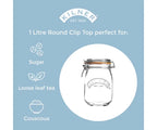 Kilner Round Clip Top Jar 1 Litre