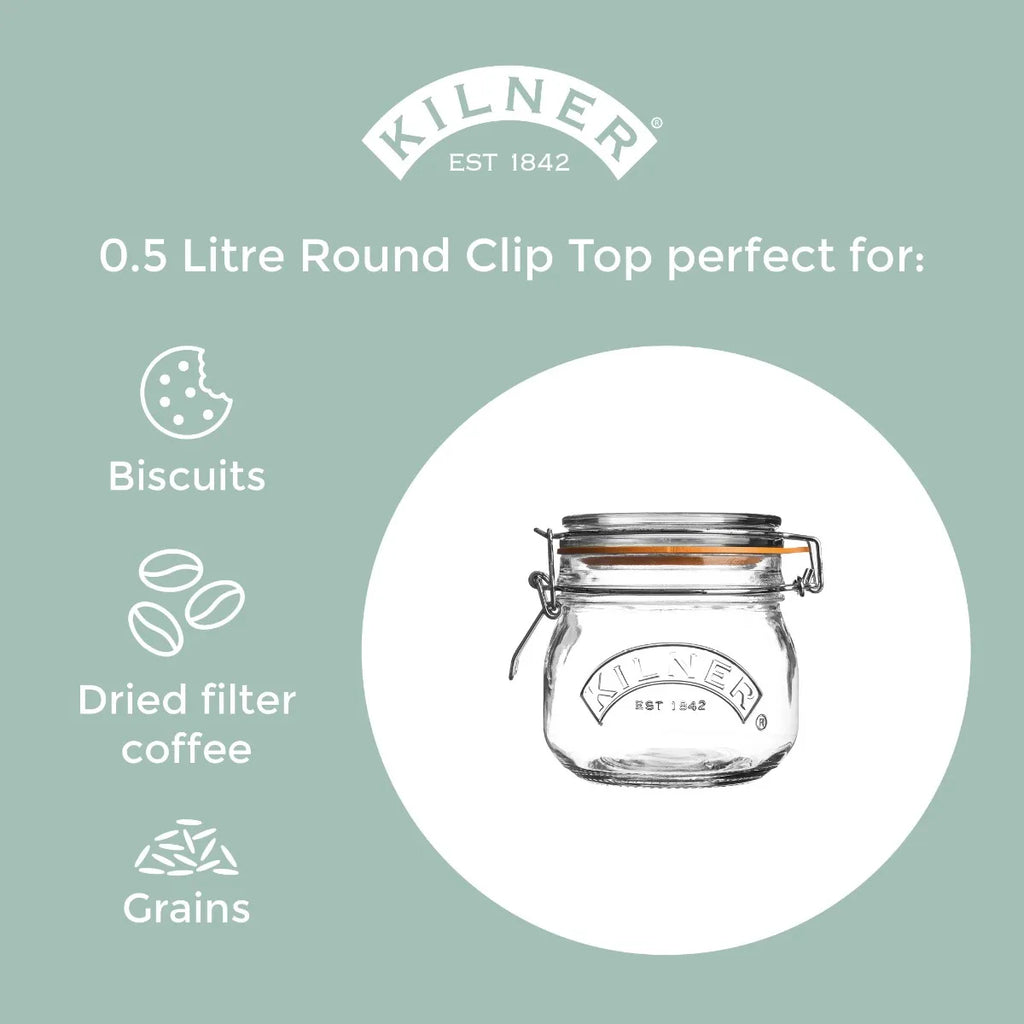 Kilner Round Clip Top Jar 500ML