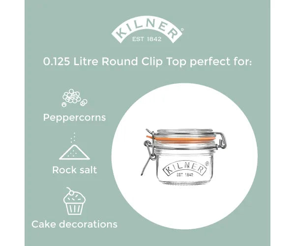 Kilner Round Clip Top Jar 125ML