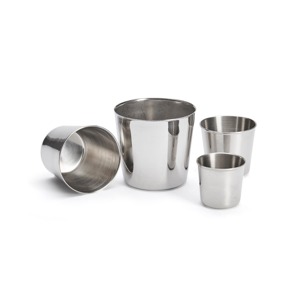 De Buyer conical dariole moulds in stainless steel, a nested set