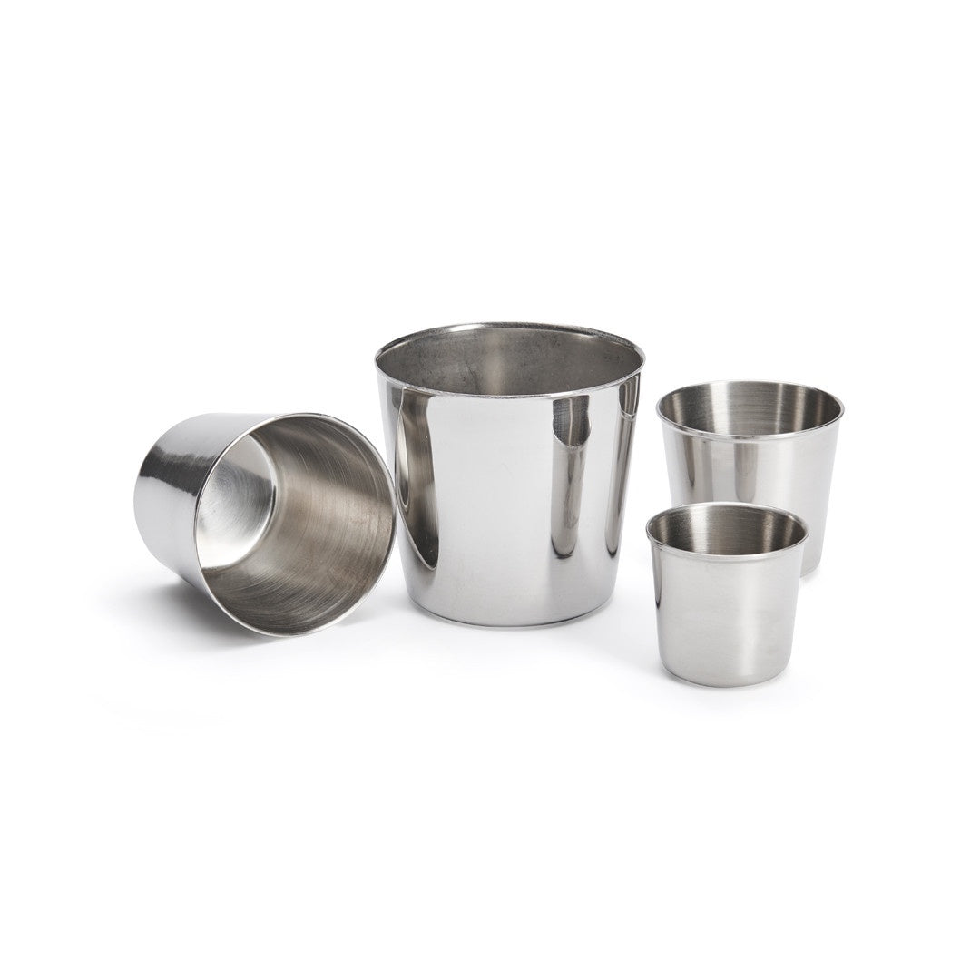 De Buyer conical dariole moulds in stainless steel, a nested set