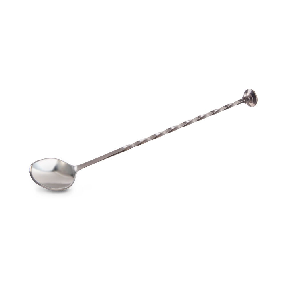 Vacu Vin stainless steel bar spoon with a twisted handle and a spoon bowl
