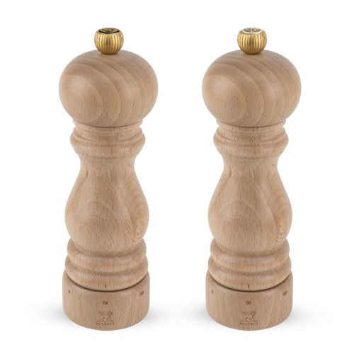 Peugeot Duo manual mills Paris Natural, a pair of 18cm beech wood mills with Zirlion mechanism