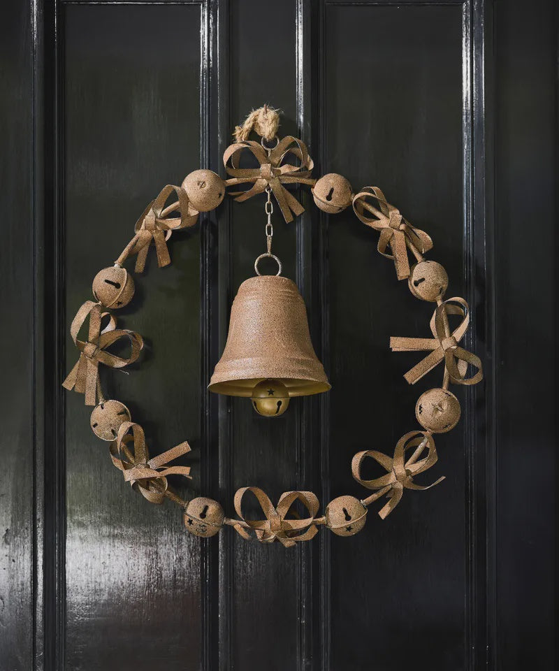 Rustic Bow & Bell Wreath