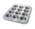 USA Pan 12 cup muffin pan in ridged aluminised steel