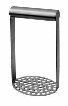 Avanti stainless steel masher with a perforated round head and a tubular handle