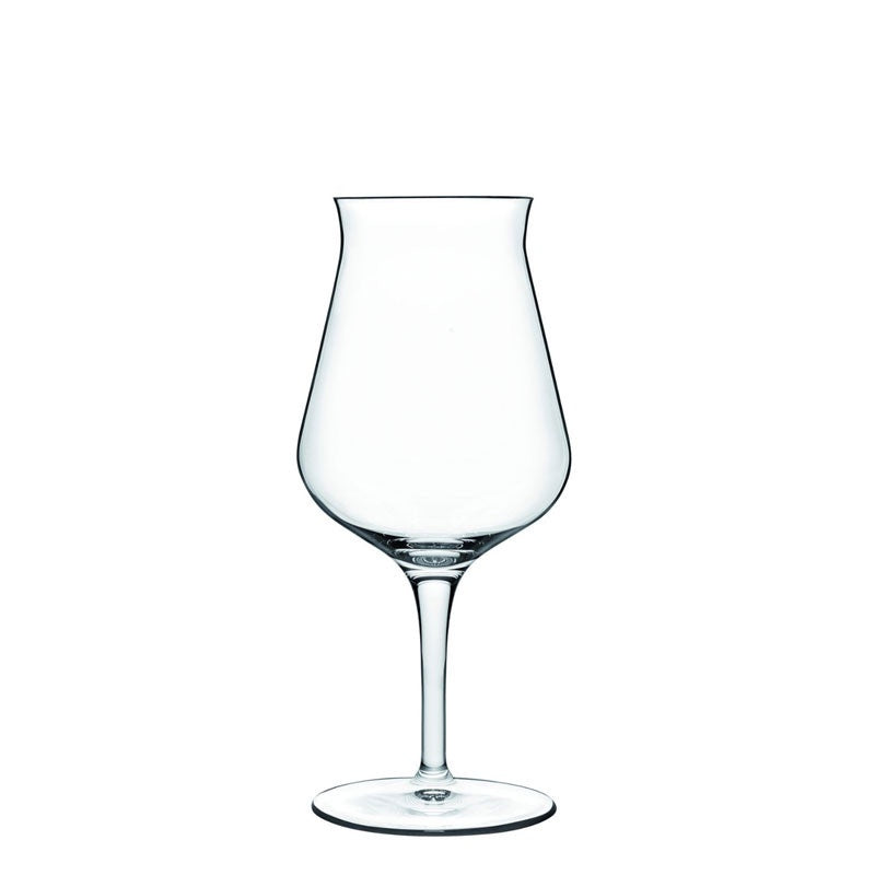 Luigi Bormioli beer taster glass with a wide bowl and a stem