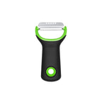 OXO Good Grips citrus prep peeler and zester in black and green with a serrated blade