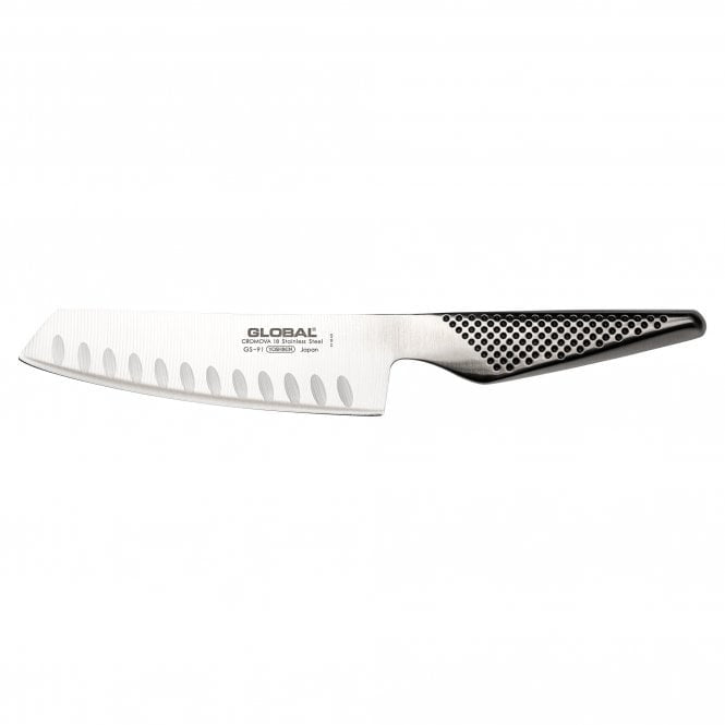 Global Classic GS-91 fluted vegetable knife, 14cm, with a dimpled steel handle