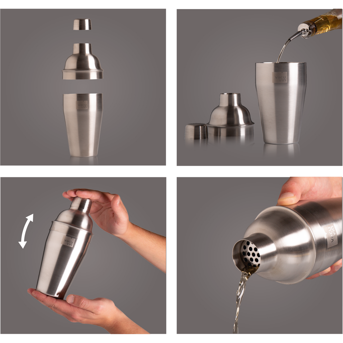 Vacu Vin Stainless Steel Cocktail Shaker