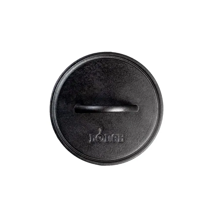 Lodge burger and grill press, 20cm, in black cast iron with a loop handle