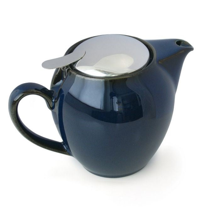 Zero teapot, 580ml, in jeans blue with a stainless steel infuser lid