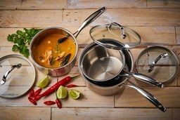 Swiss Diamond Premium Steel 3pc Saucepan Set
