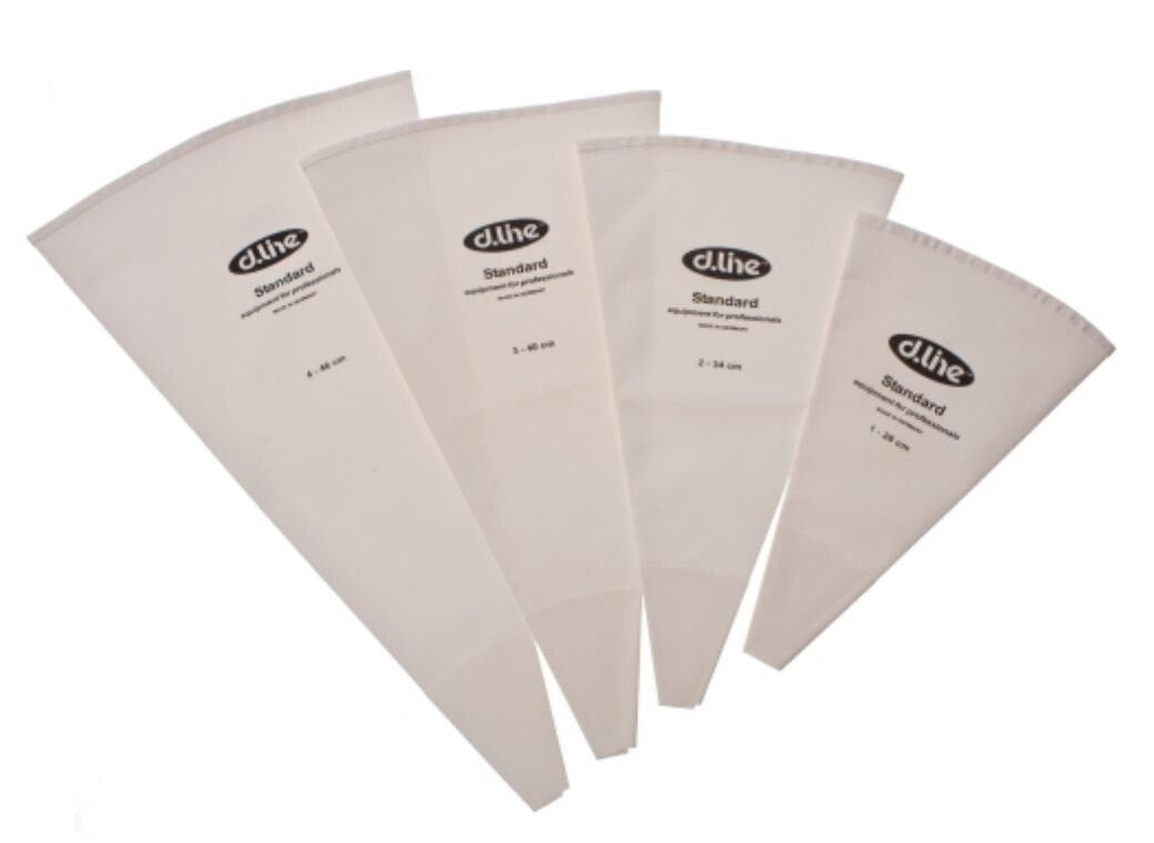 Appetito cotton piping bags, a set of four in natural fabric