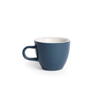Acme Evo demitasse cup in navy blue with a cream interior and a small handle