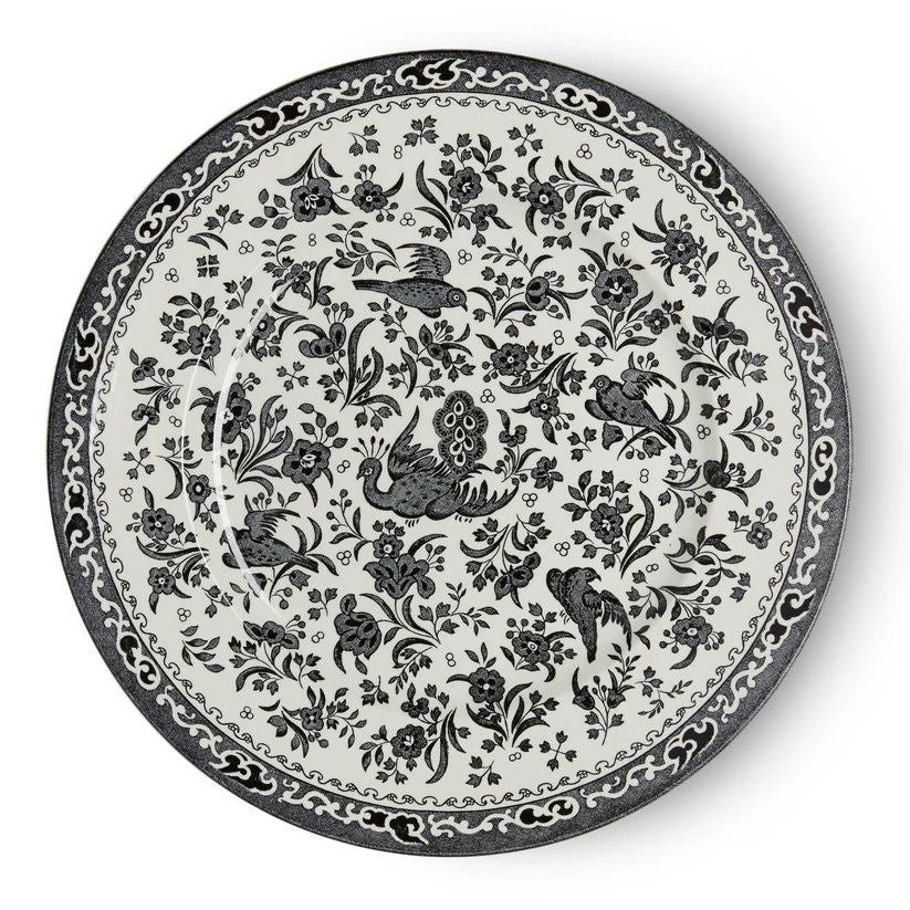 Burleigh Black Regal Peacock Plate