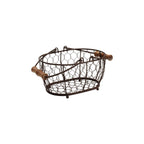 T & G rustic wire basket, oval with wooden handles