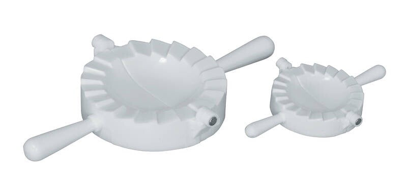 Avanti dumpling maker set, two fluted press moulds with white handles