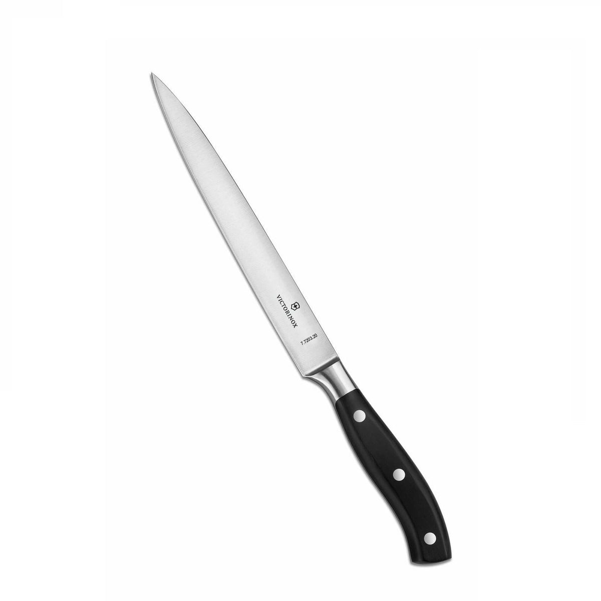 Victorinox forged filleting knife, 20cm, with a long thin blade and a black handle