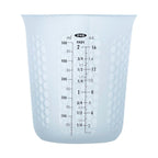 OXO Good Grips 2 cup squeeze and pour silicone measuring cup in translucent blue