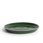 Acme Evo Roman saucer in Kawakawa green with a pale rim, 15cm