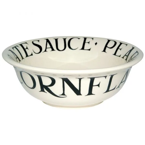 Emma Bridgewater Black Toast cereal bowl with black lettering on cream