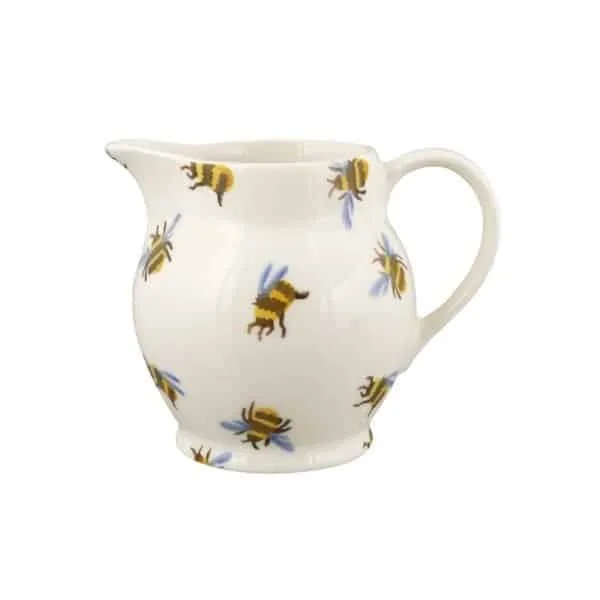 Emma Bridgewater half pint jug with a Bumblebee design of bees on cream