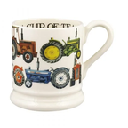 Emma Bridgewater half pint mug with a design of colourful tractors