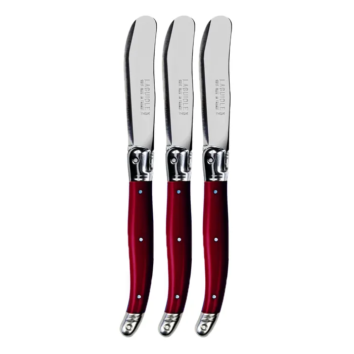 Andre Verdier Laguiole individual spreader with a red handle