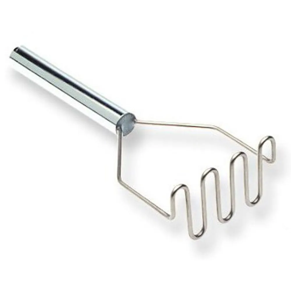 Best 8 inch stainless steel masher with a zigzag head and a steel handle