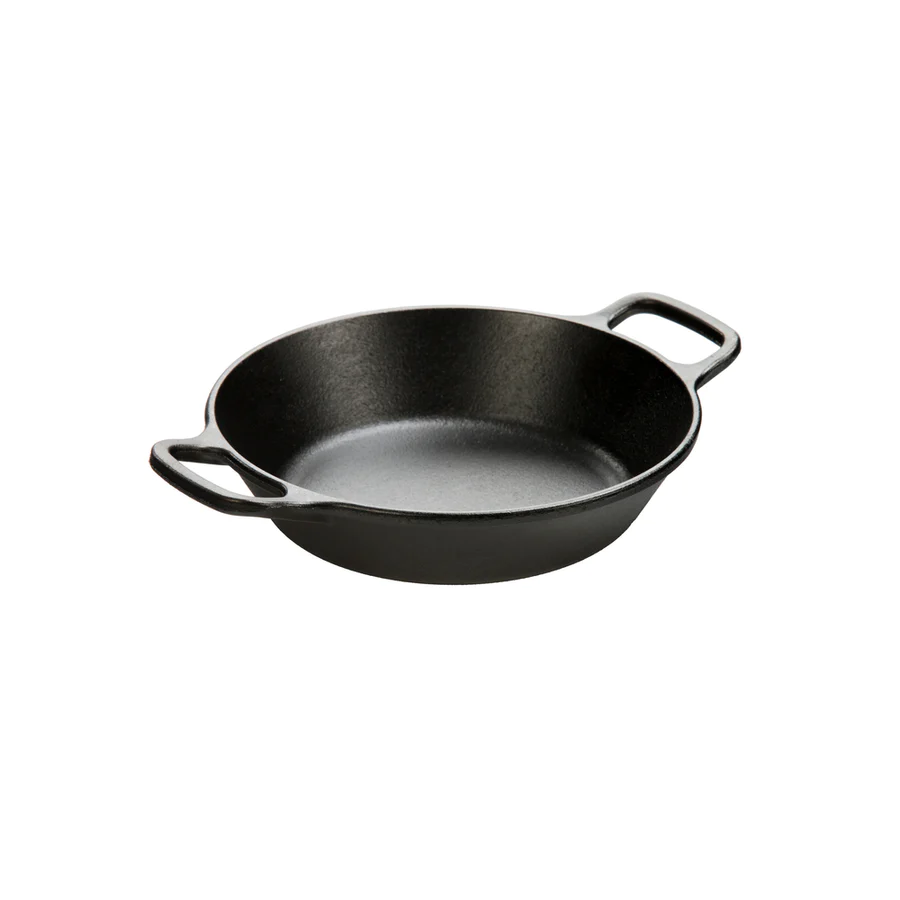 Lodge 20cm cast iron round pan with two side handles in black
