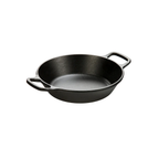 Lodge 20cm cast iron round pan with two side handles in black