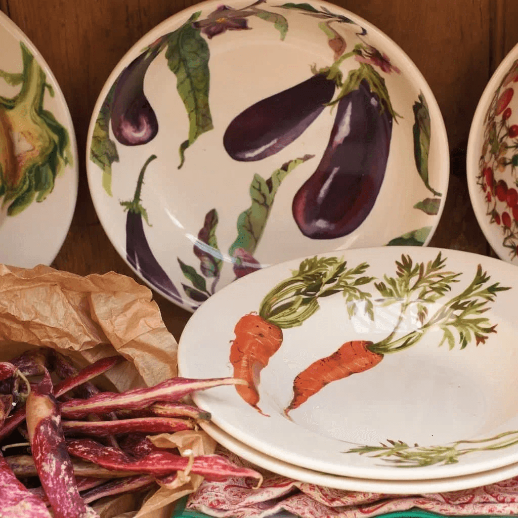 Emma Bridgewater Pasta Bowl - Vegetable Garden Aubergine & Flowers
