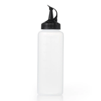 OXO Good Grips medium chef's squeeze bottle, a clear bottle with a black spout cap