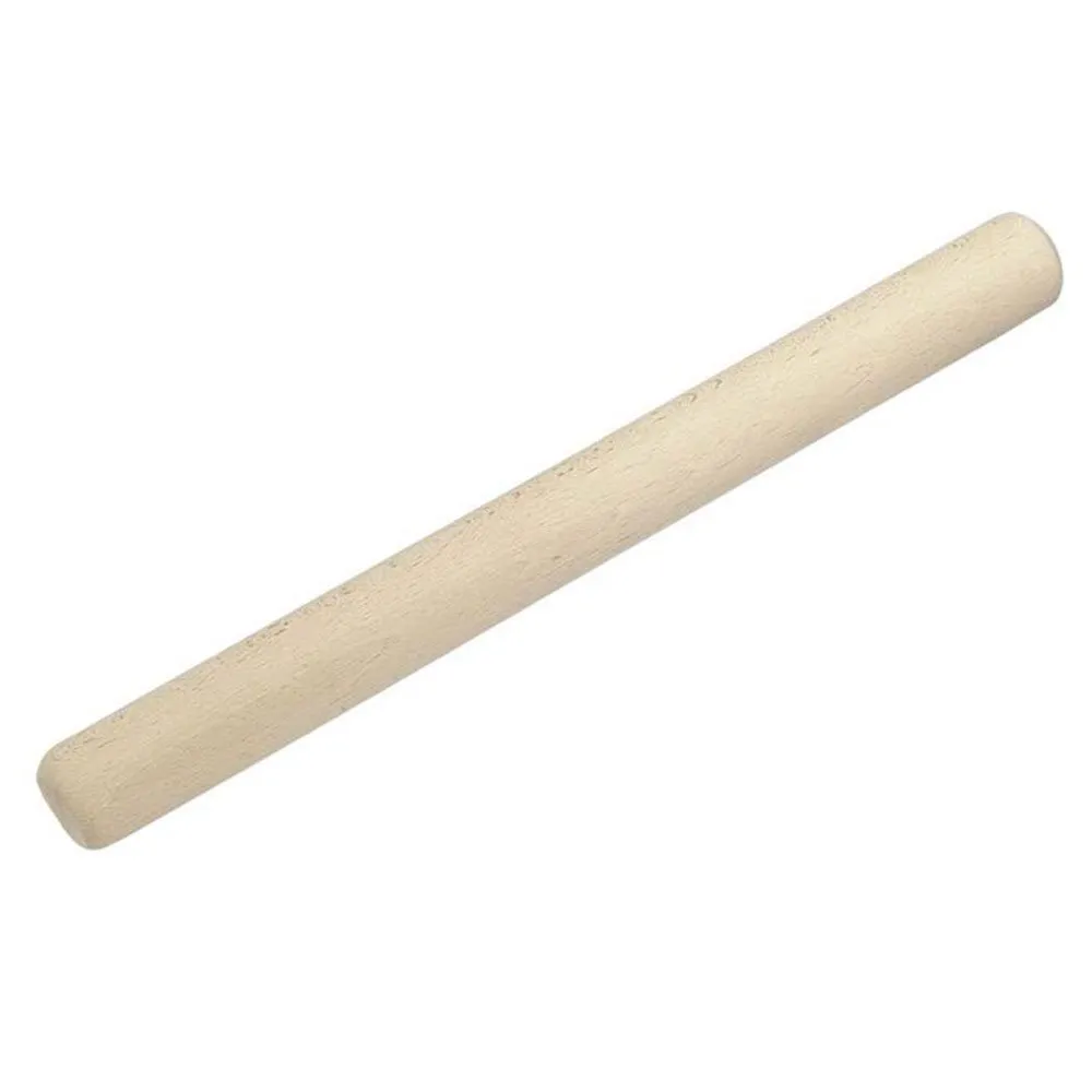 French Woodware heavy rolling pin in pale beechwood without handles