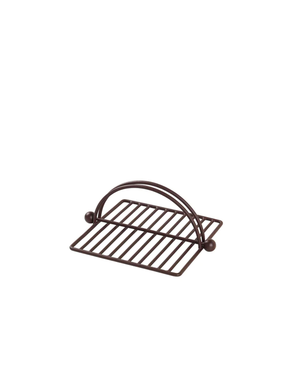 Broste napkin holder in brown metal, a small slatted rack